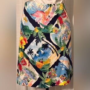 Talbots. NWT. Tropical print pencil skirt.
